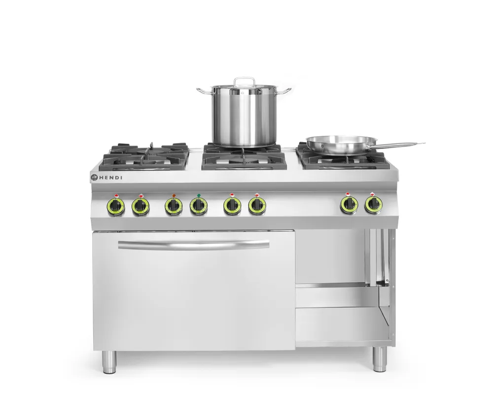 Fogão a Gás 6 Bicos com Forno Elétrico Convecção GN 1/1 - Linha 700