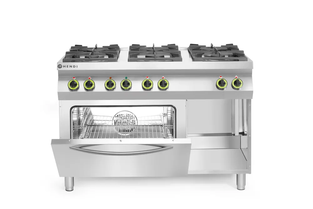 Fogão a Gás 6 Bicos com Forno Elétrico Convecção GN 1/1 - Linha 700