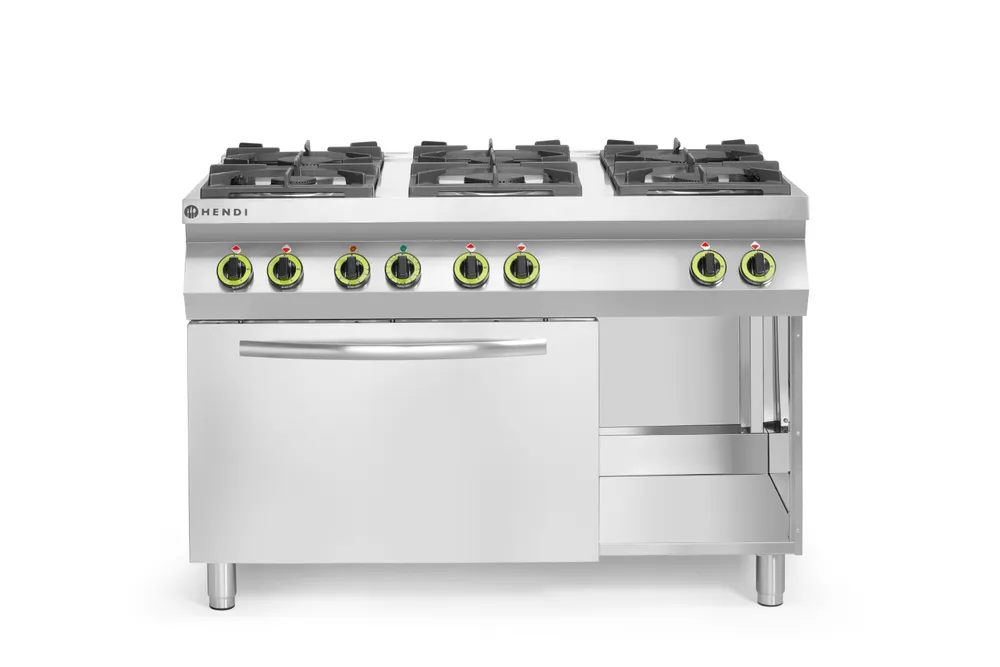 Fogão a Gás 6 Bicos com Forno Elétrico Convecção GN 1/1 - Linha 700