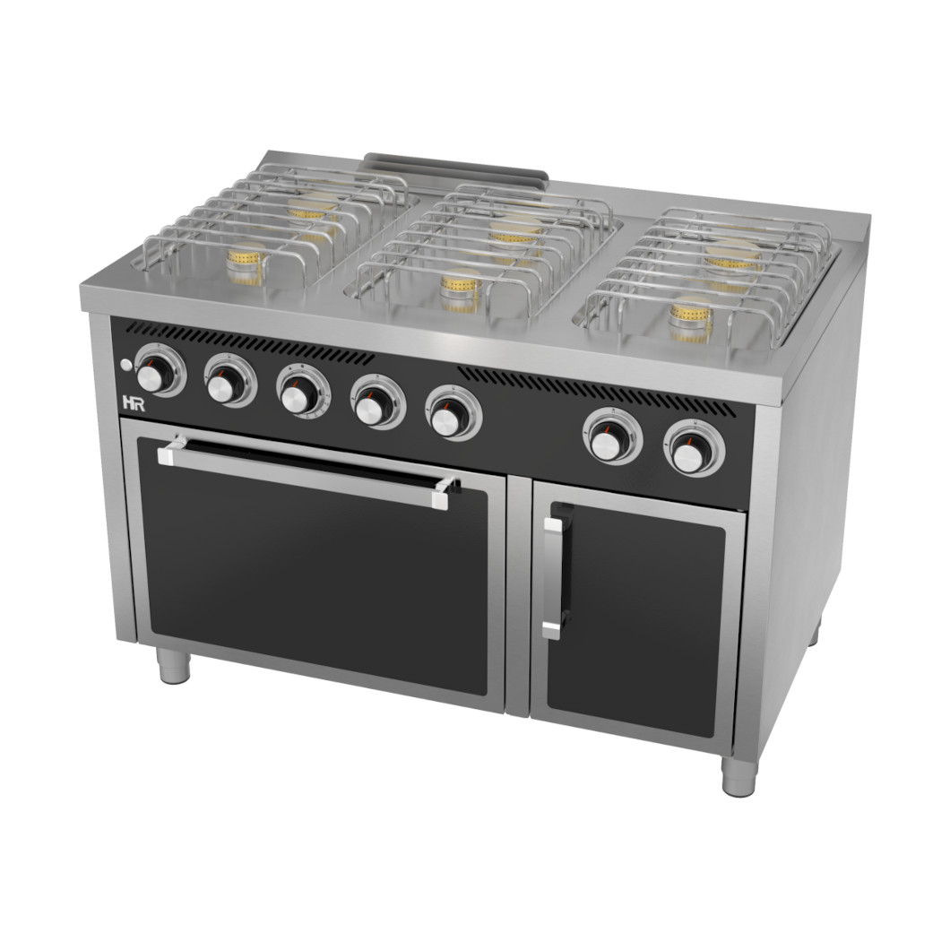Fogão a Gás Profissional 6 Queimadores + Forno GN 2/1 Linha 700