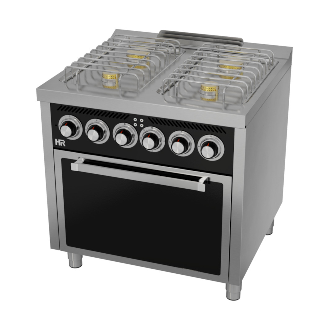Fogão a Gás 4 Queimadores c/ Forno Elétrico GN 2/1 Linha 700