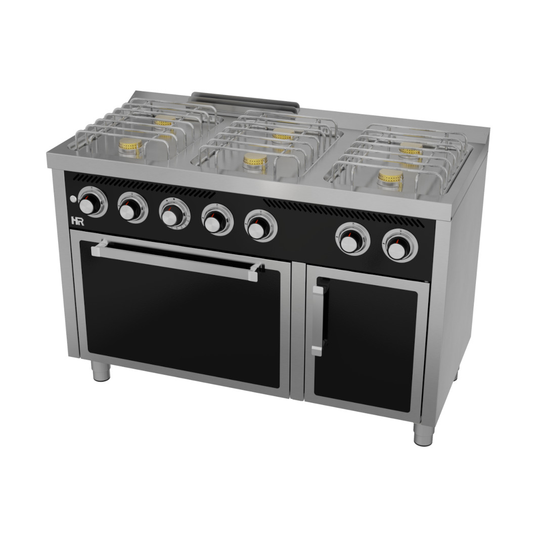Fogão a Gás Profissional 6 Queimadores c/ Forno GN 1/1 Linha 600