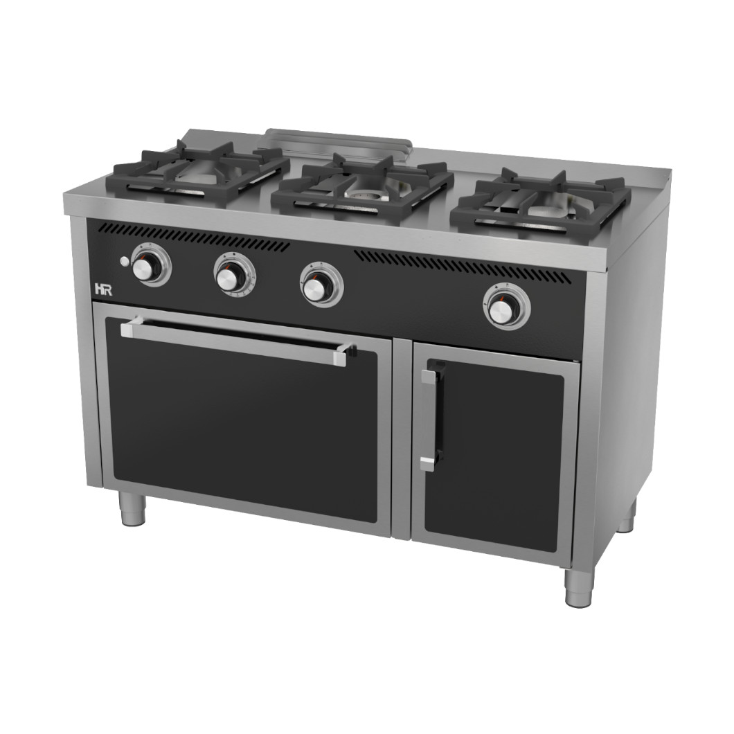 Fogão a Gás Industrial 3 Queimadores c/ Forno GN 1/1 Linha 600