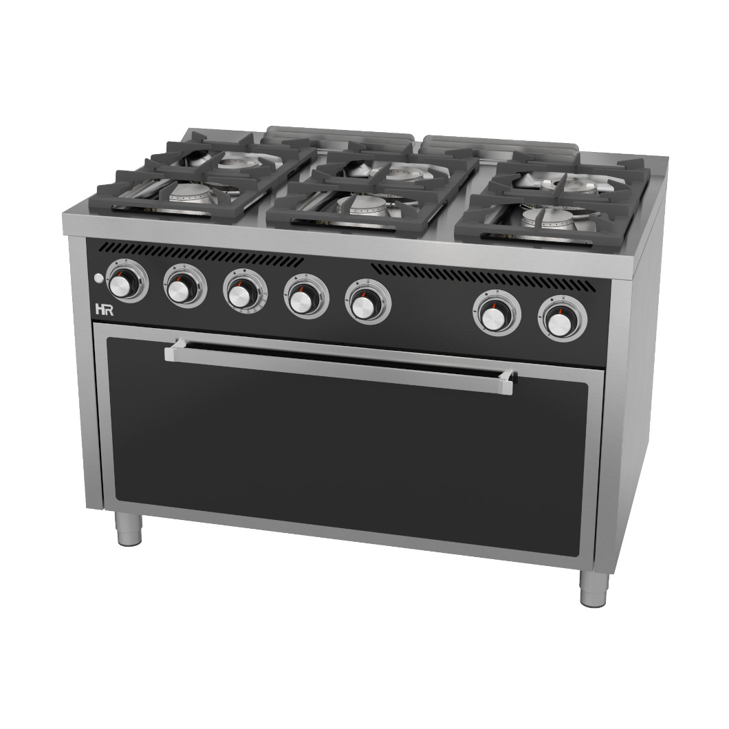 Fogão a Gás Profissional 6 Queimadores + Forno Maxi GN 2/1 Linha 700