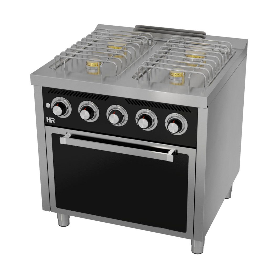 Fogão a Gás Profissional 4 Queimadores + Forno GN 2/1 Linha 700