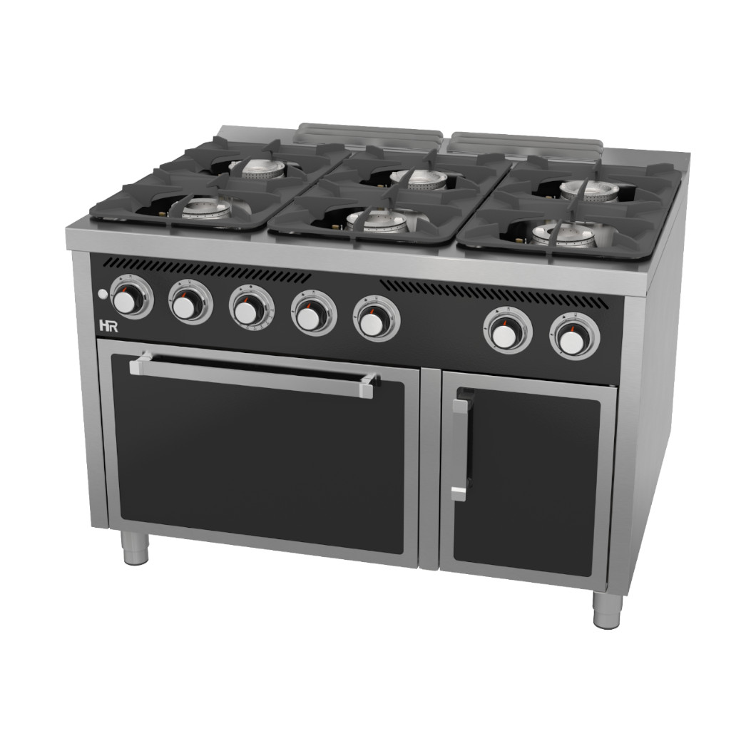 Fogão a Gás 6 Queimadores c/ Forno GN 2/1 Linha 900