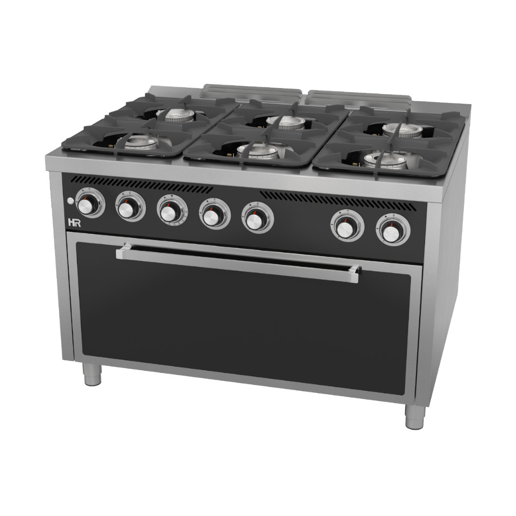 Fogão a Gás Profissional 6 Queimadores c/ Forno Maxi GN 2/1