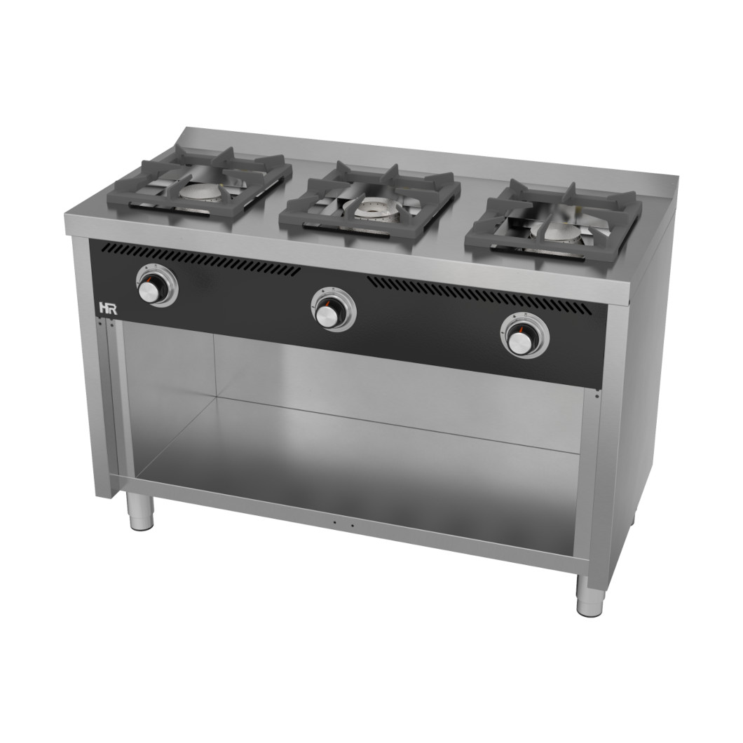 Fogão a Gás Profissional 3 Queimadores c/ Forno GN 1/1 Linha 600