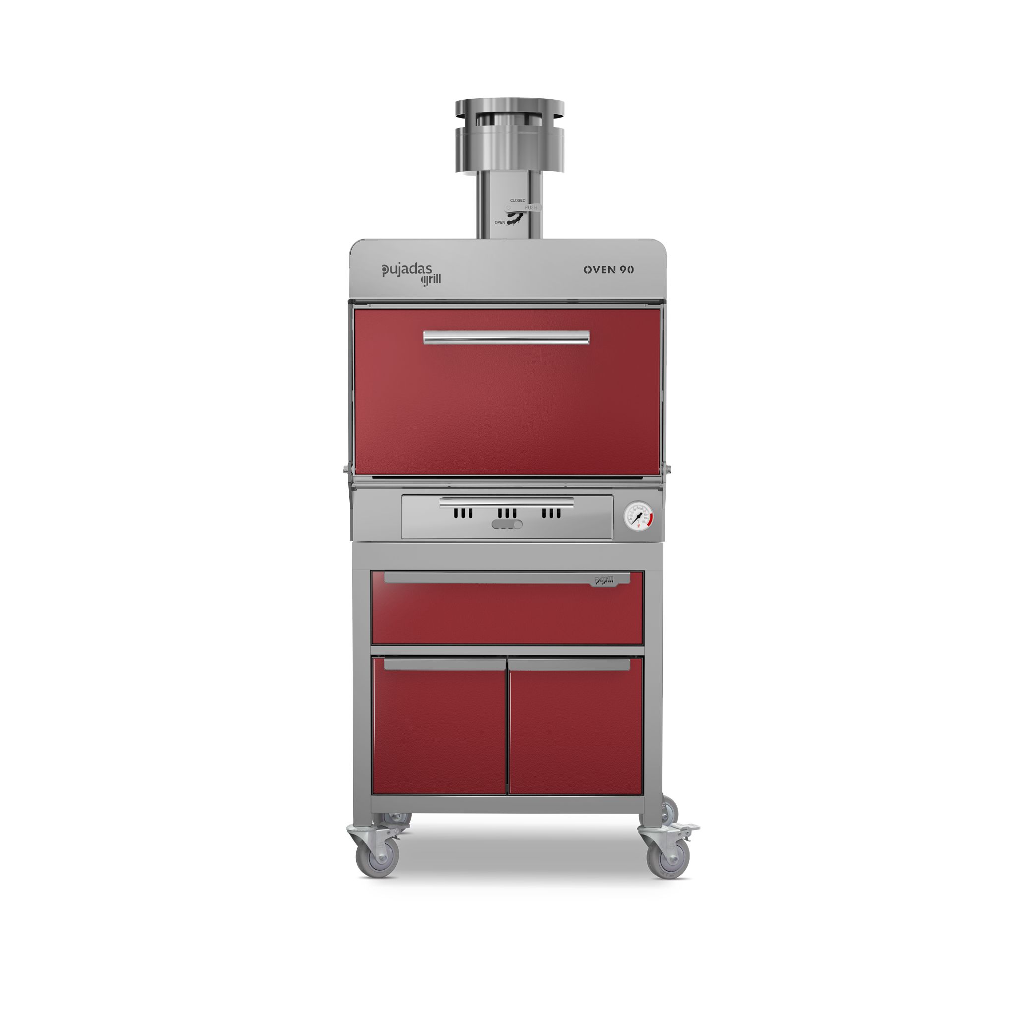 Forno de Brasa Profissional Aço Inox Vermelho