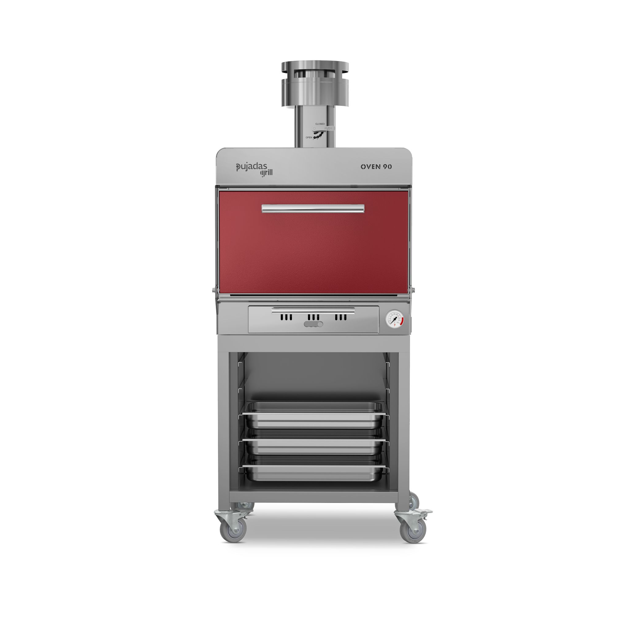 Forno a Brasa Profissional 67cm Vermelho para Cozinha