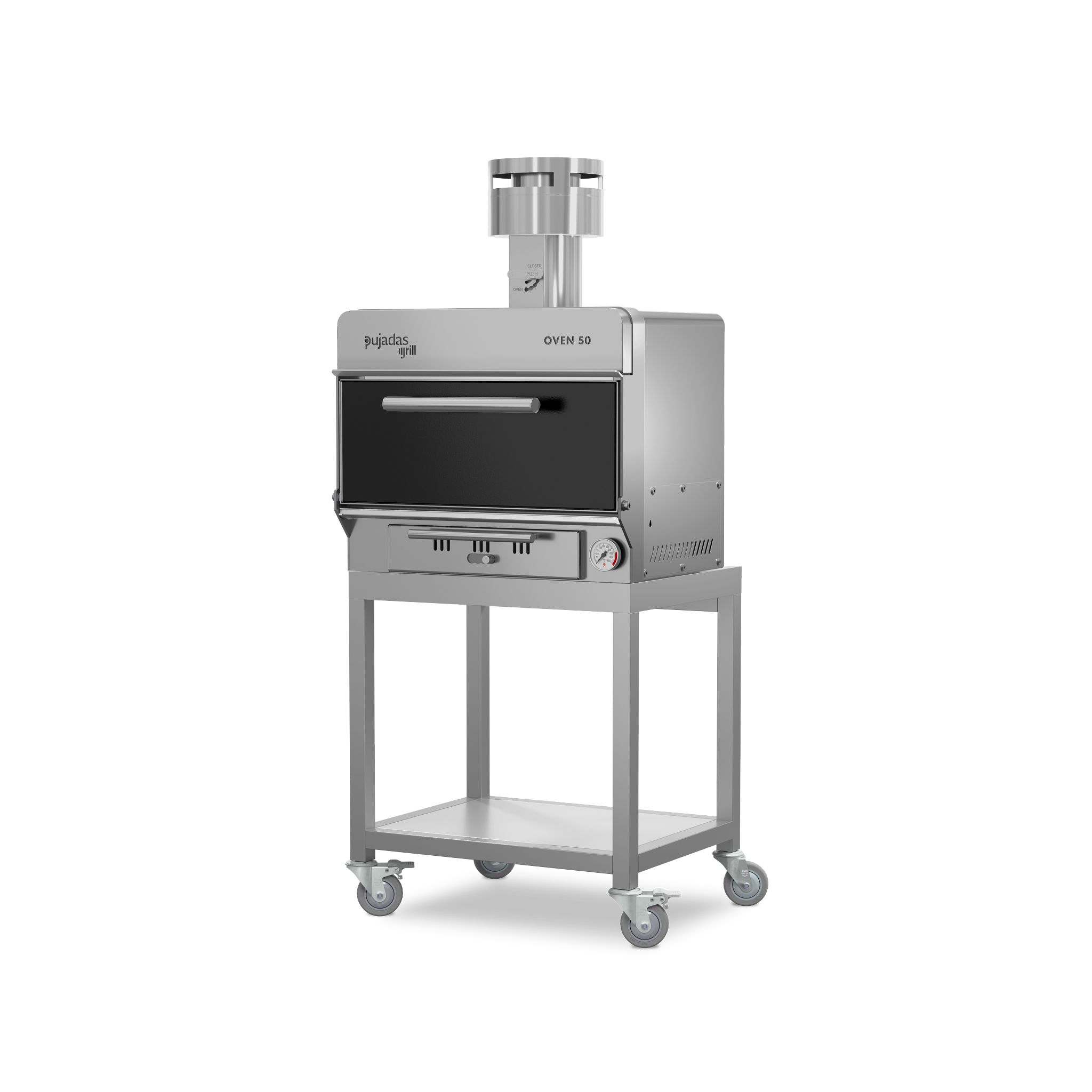 Forno a Brasa Profissional Inox com Grelha Ajustável