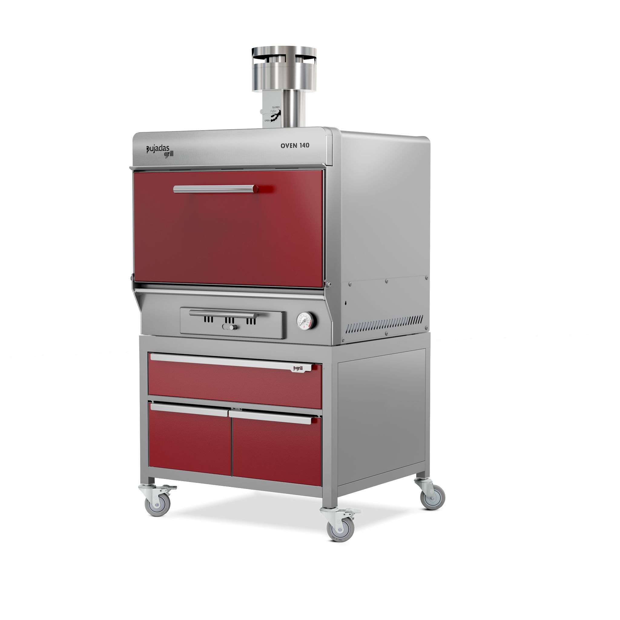 Forno de Brasa Profissional 860mm Vermelho