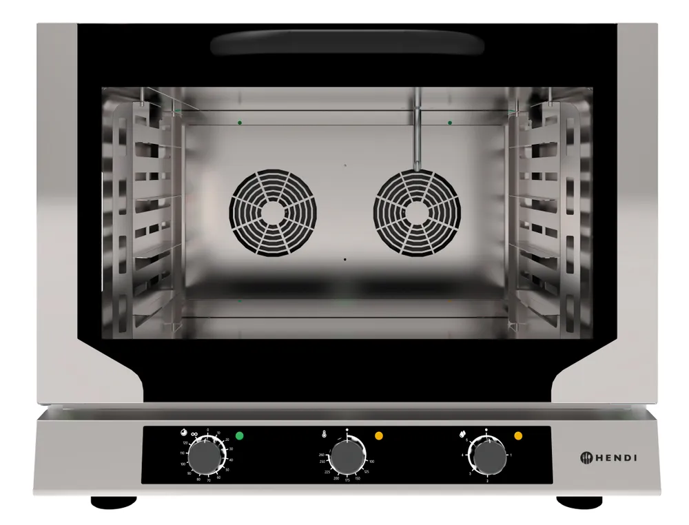 Forno Convecção e Vapor 400V 6400W para 4 Tabuleiros 600x400mm