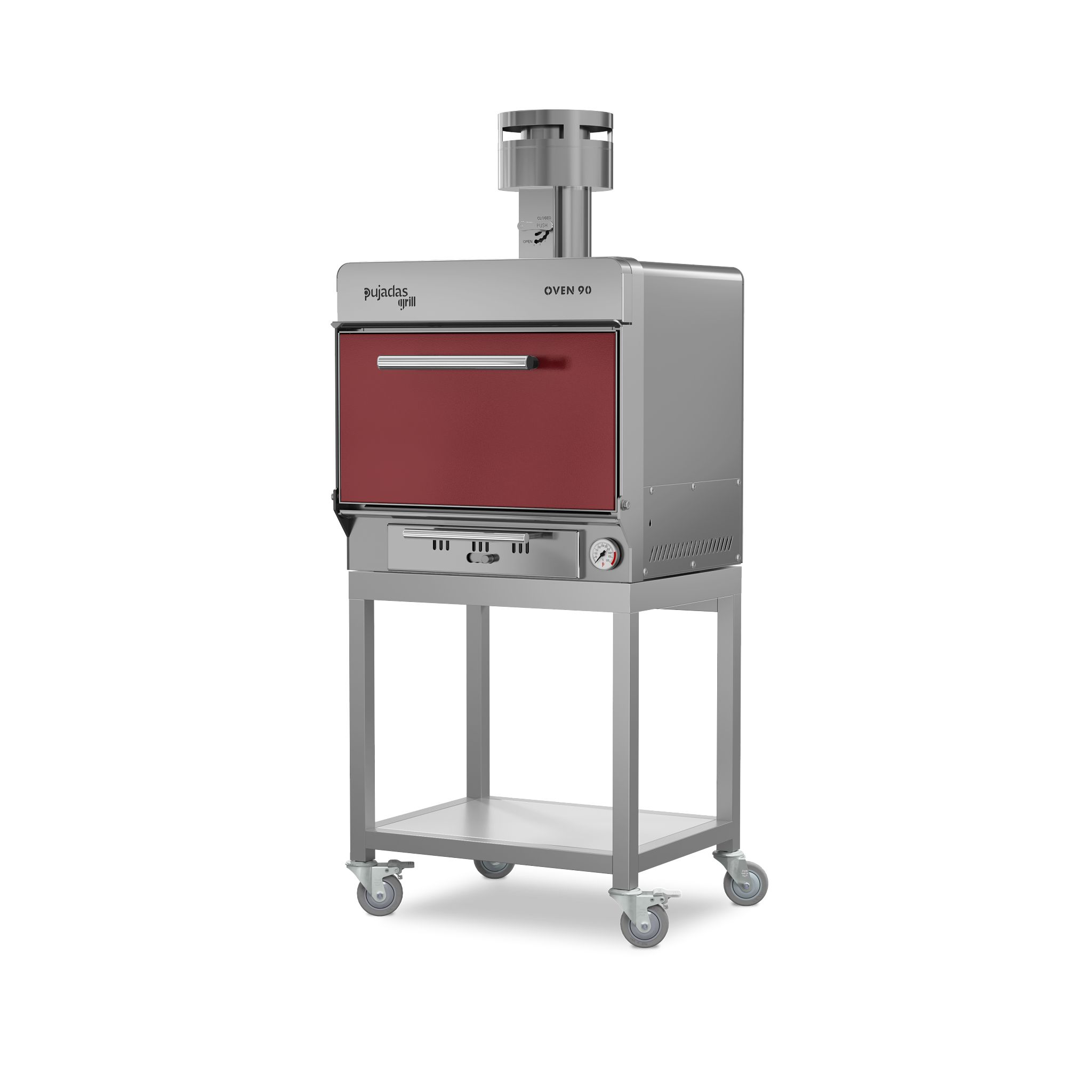 Forno de Brasa Profissional Aço Inox Vermelho 670mm