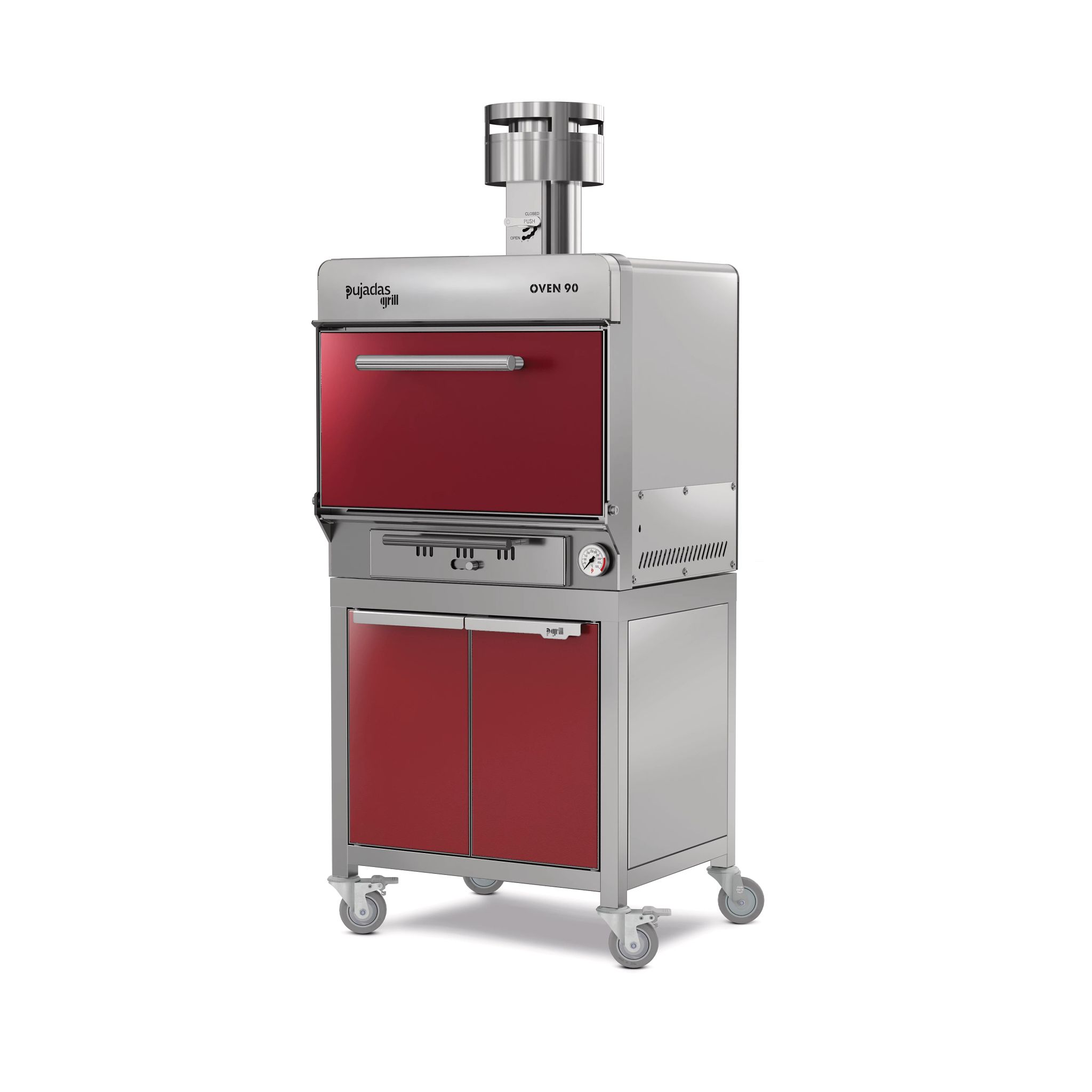 Forno a Brasa Classic 90 Vermelho para Cozinha Profissional