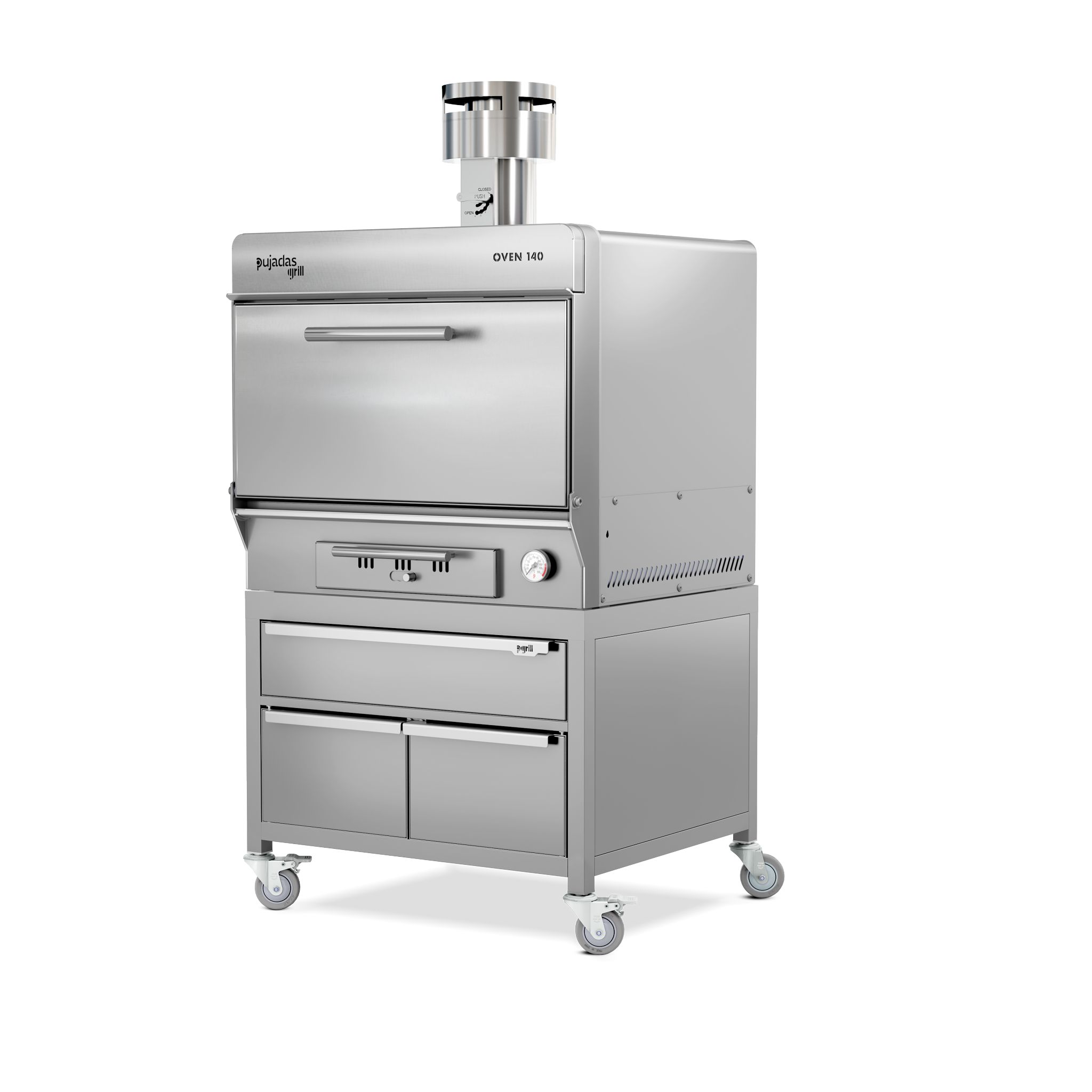 Forno de Brasa Premium 140 em Aço Inoxidável