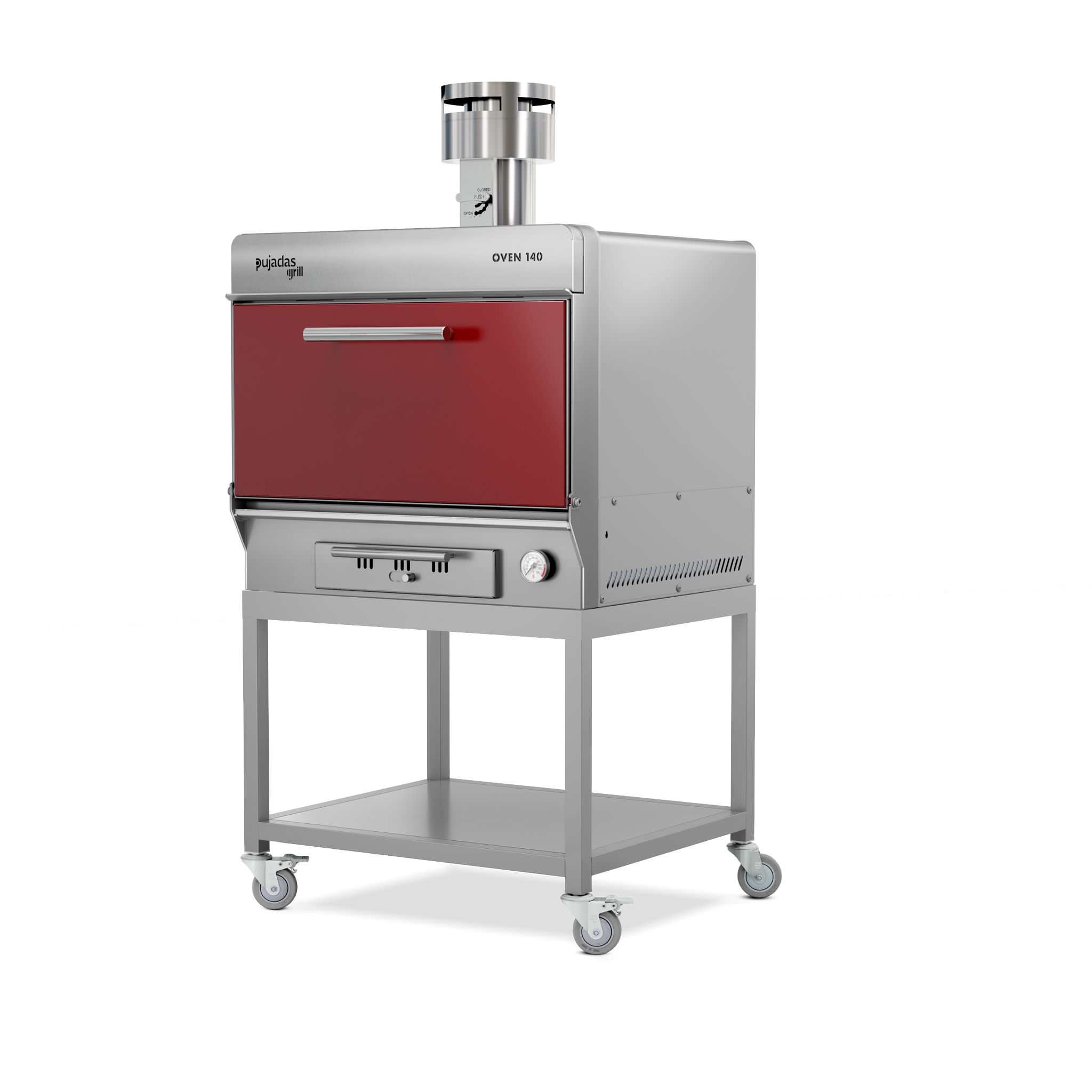Forno a Brasa Profissional Vermelho 872mm