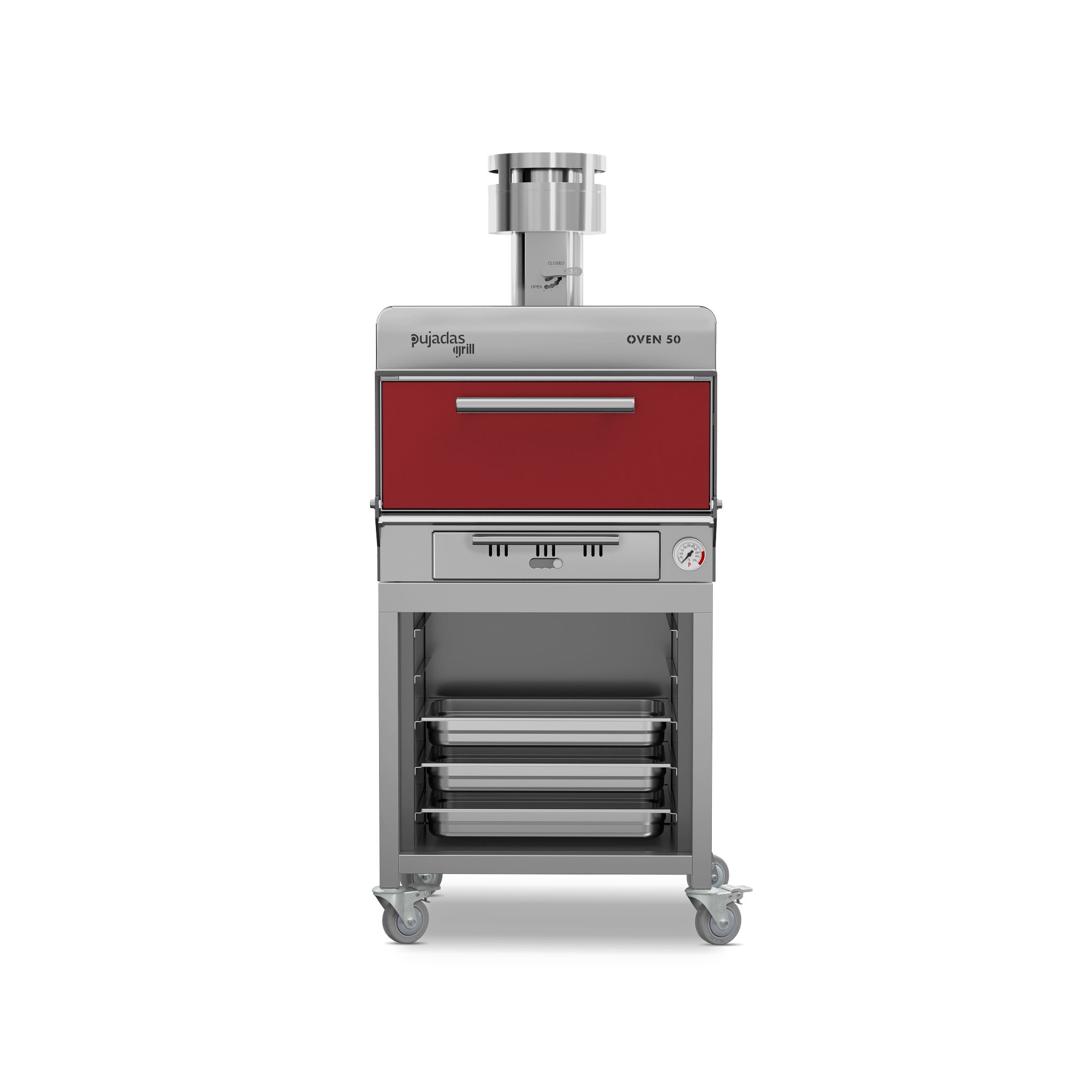 Forno de Brasa Profissional Vermelho Linha 700