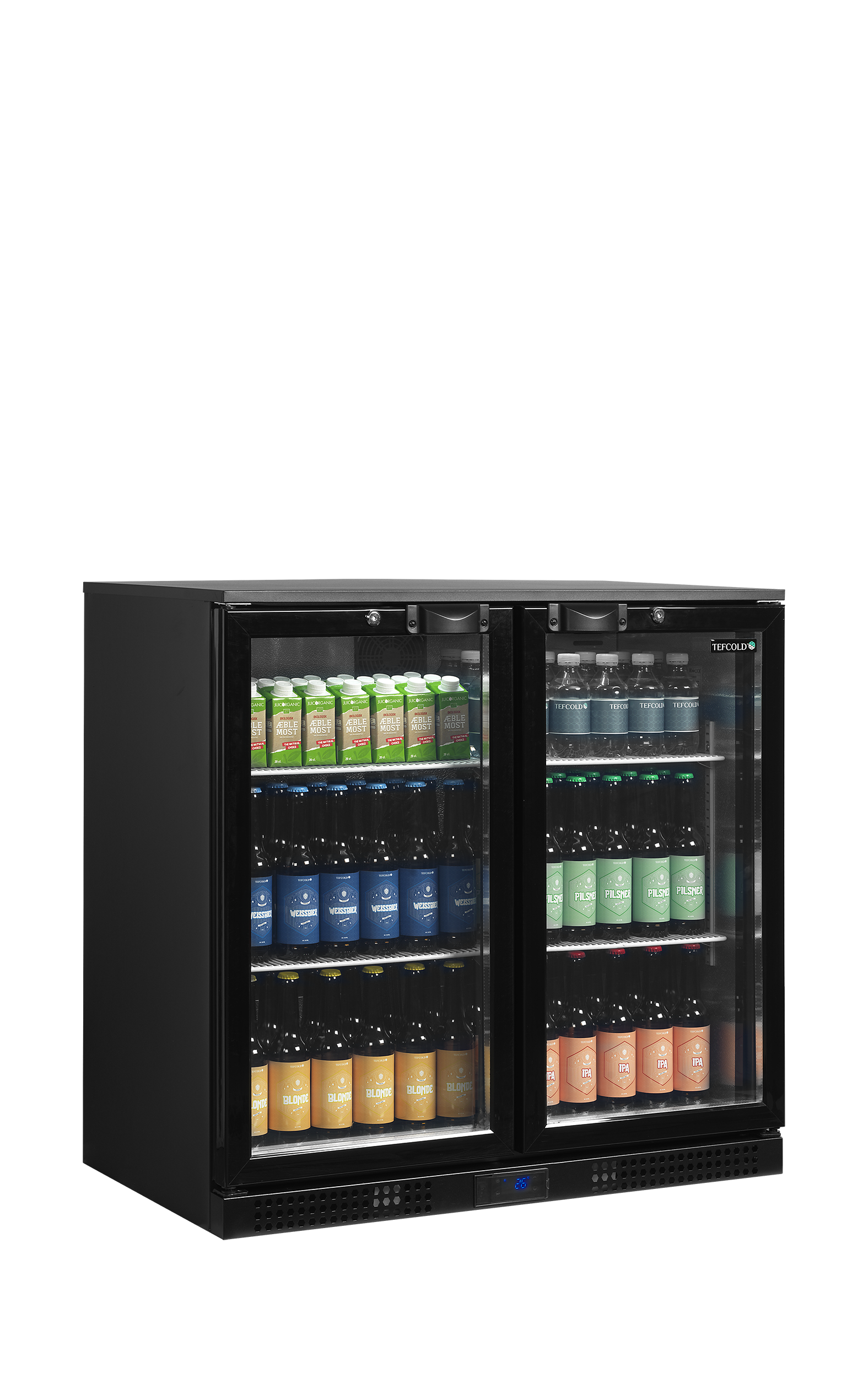 Frigorífico de Balcão para Bar 182L 2 Portas Vidro DB201H