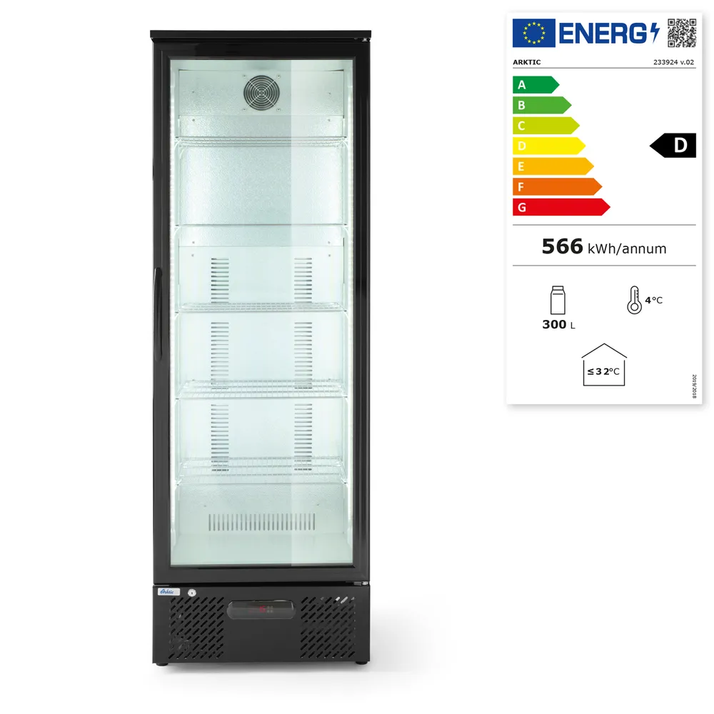 Frigorífico Expositor 243L Preto 600x530x1820mm 230V
