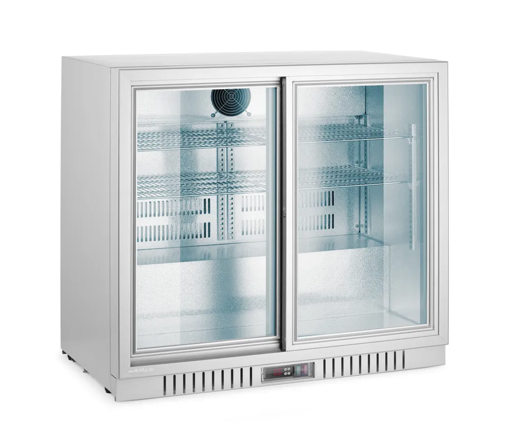 Frigorífico para Bar 150L, 2 Portas Deslizantes, 900mm Largura