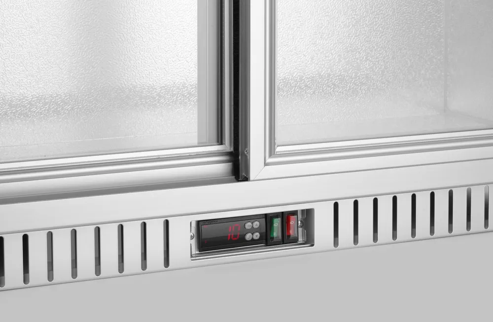 Frigorífico para Bar 150L, 2 Portas Deslizantes, 900mm Largura