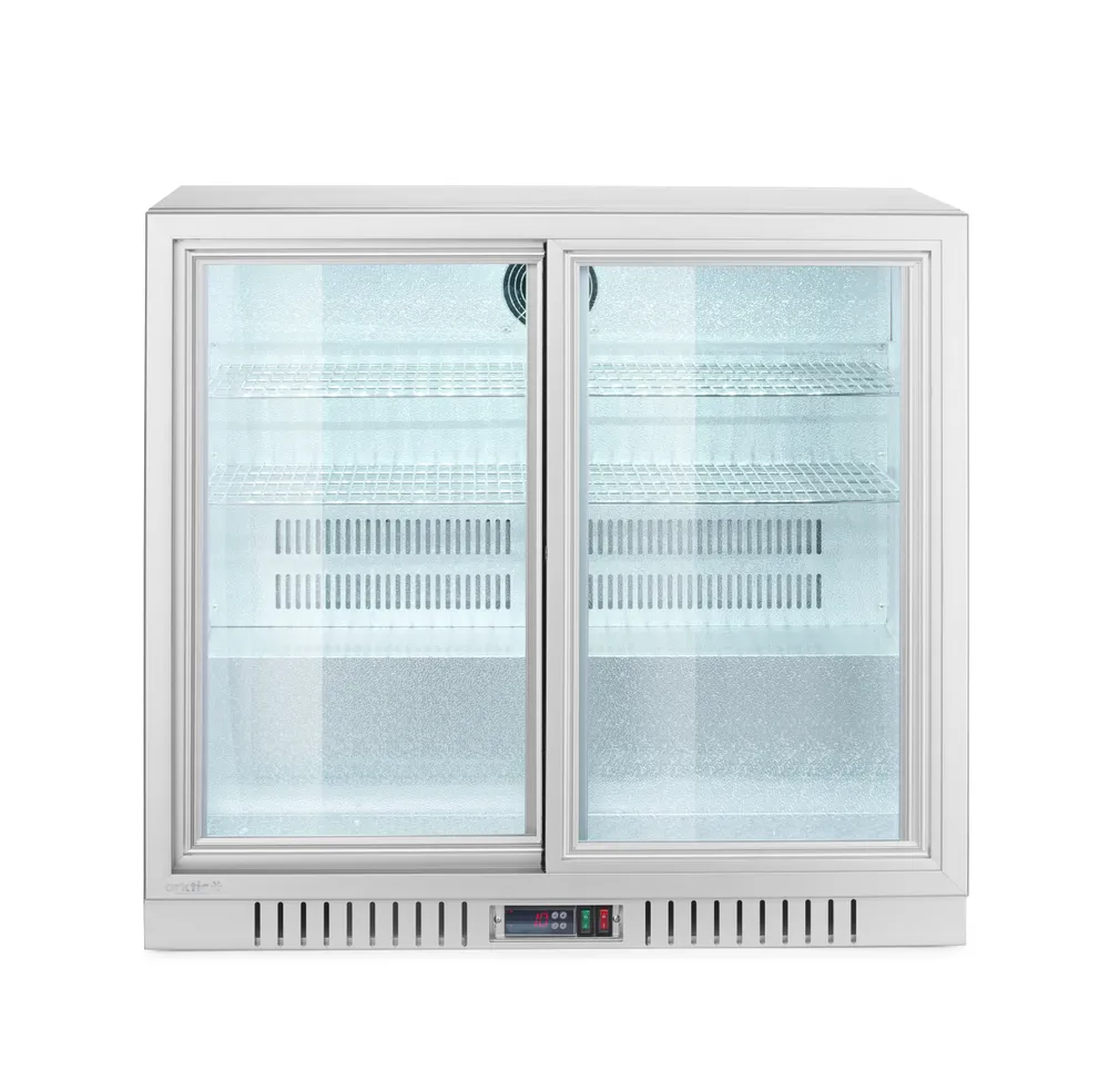 Frigorífico para Bar 150L, 2 Portas Deslizantes, 900mm Largura