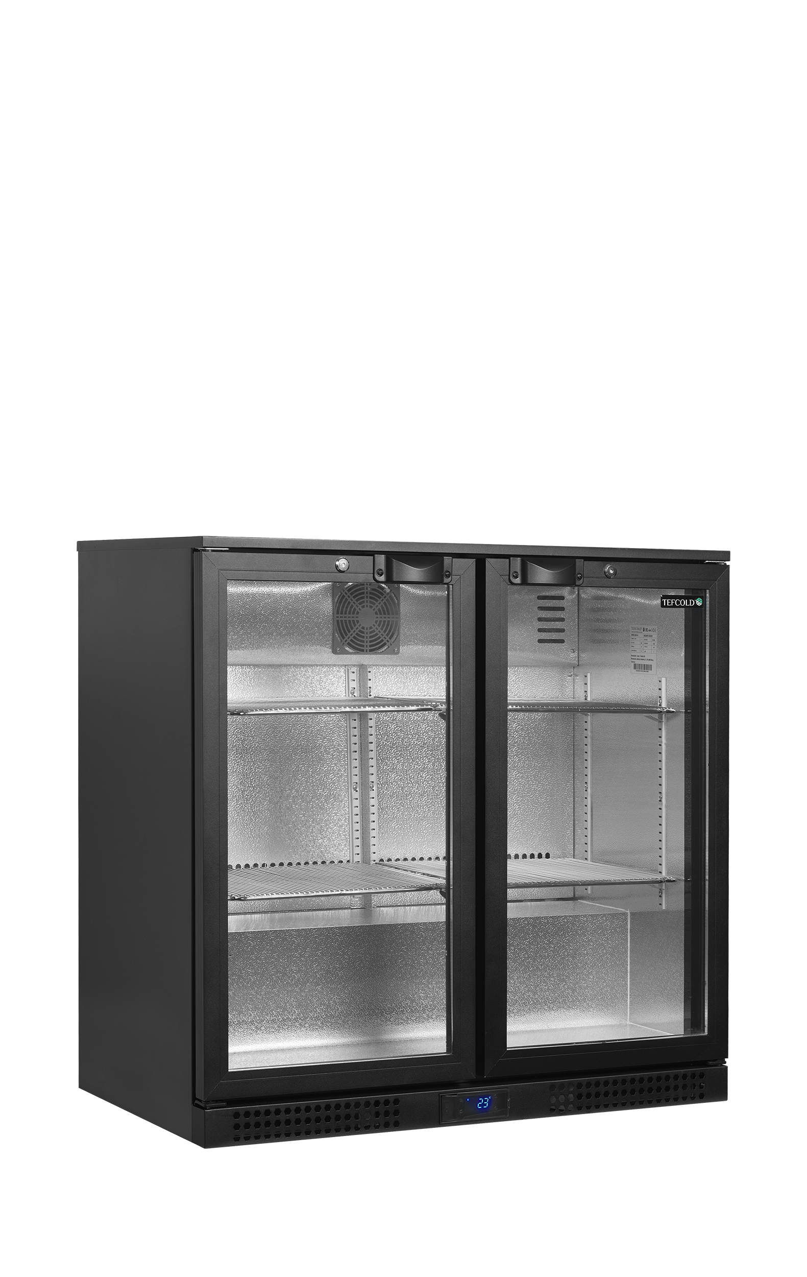 Frigorífico Expositor de Bar 190L | 2 Portas Vidro | Classe A