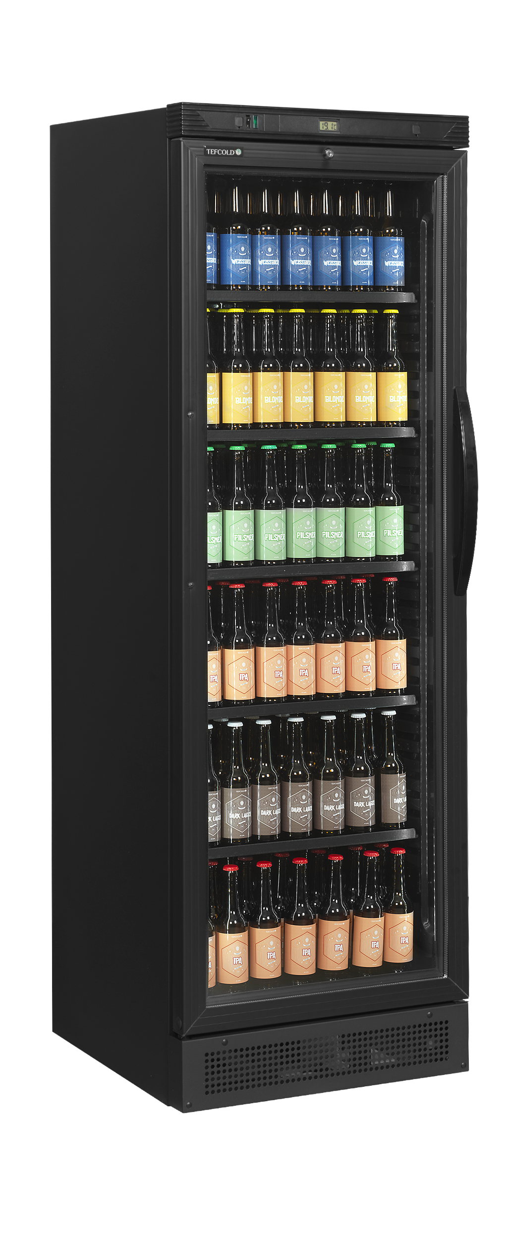 Frigorífico Expositor de Bebidas CEV425 Preto Porta Vidro 345L