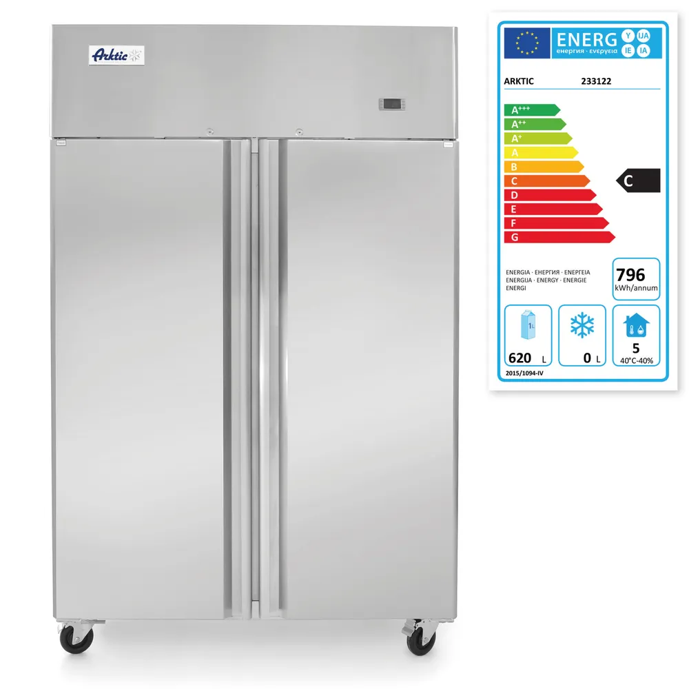 Frigorífico Profissional 900L com 2 Portas, 230V/450W, 1200x740mm