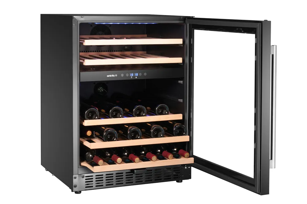 Frigorífico para Vinho 2 Zonas 46 Garrafas 570x595x(H)820mm