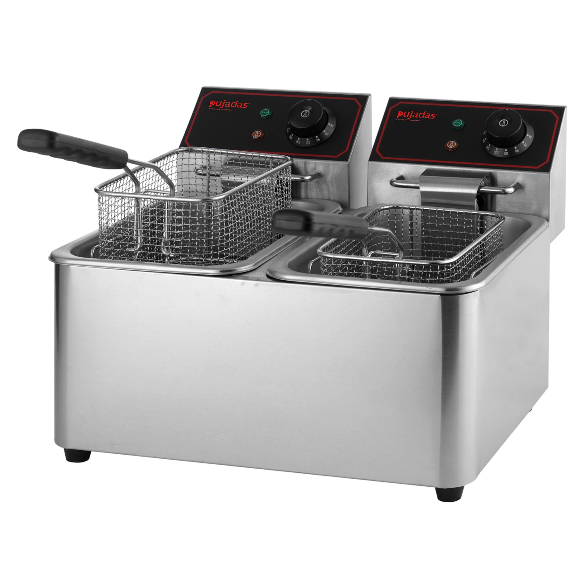 Fritadeira Elétrica Dupla 2x8L Bancada Aço Inoxidável