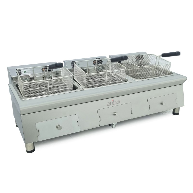 Fritadeira Elétrica Industrial Trifásica 3 Cubas 12L Linha 600