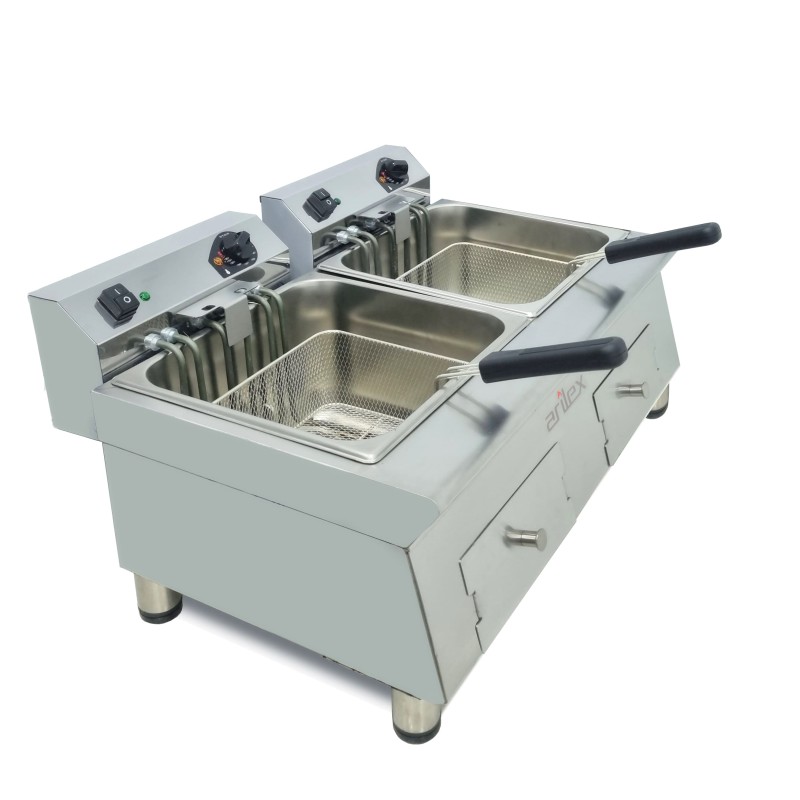 Fritadeira Industrial Elétrica Cuba 12+12L Trifásica Linha 600