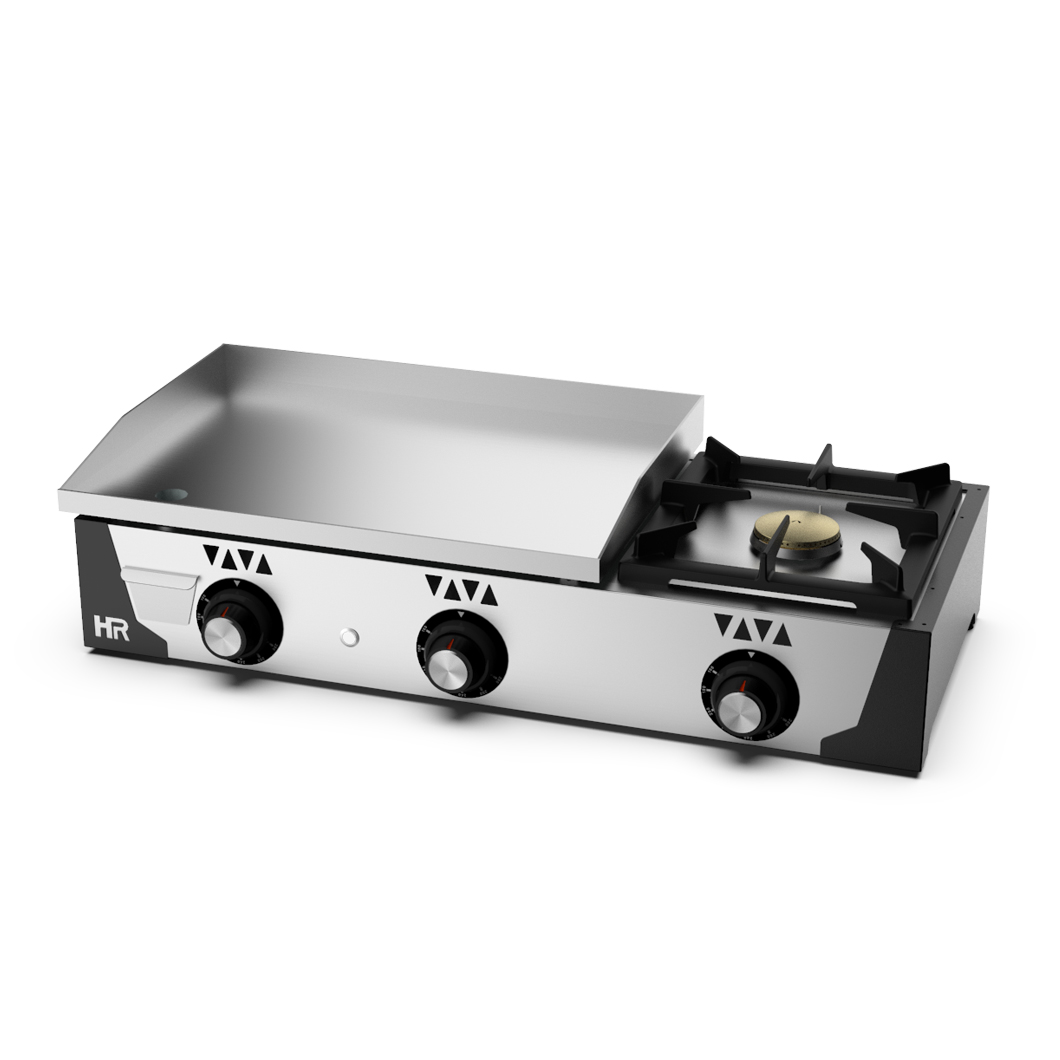 Fry-Top a Gás com Fogão Cromoduro Profissional