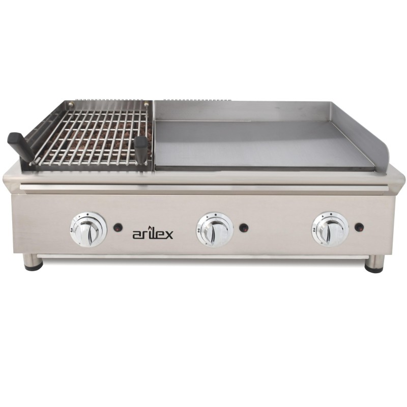 Fry-Top Gás 100cm Aço Retificado c/ Grelhador Pedra Vulcânica
