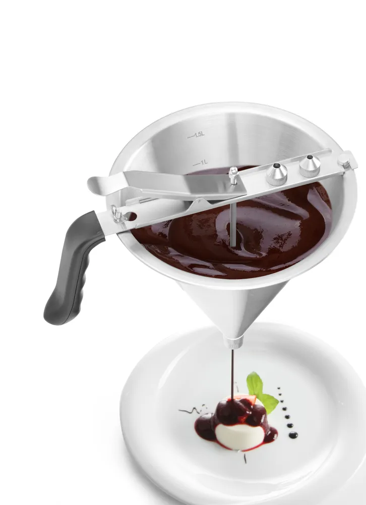 Funil de Pasteleiro Profissional 1.5L com 3 Bocais