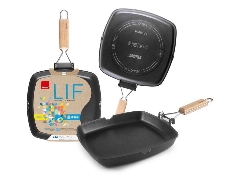Grelhador Antiaderente 24 cm Indução com Asa Rebatível