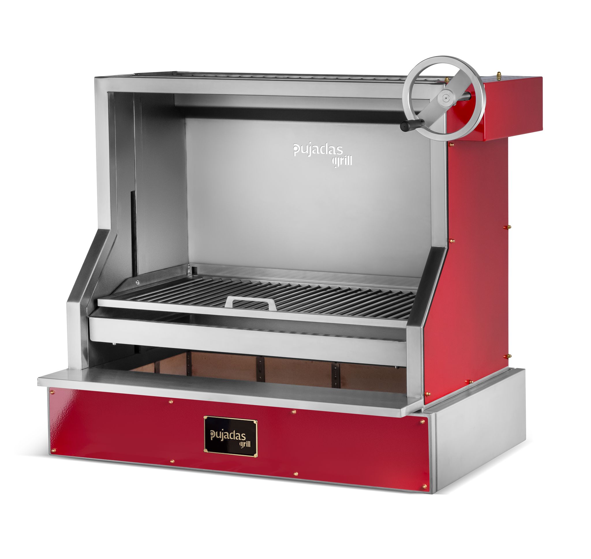 Grelhador a Brasa de Bancada Aço Inox Vermelho 104cm