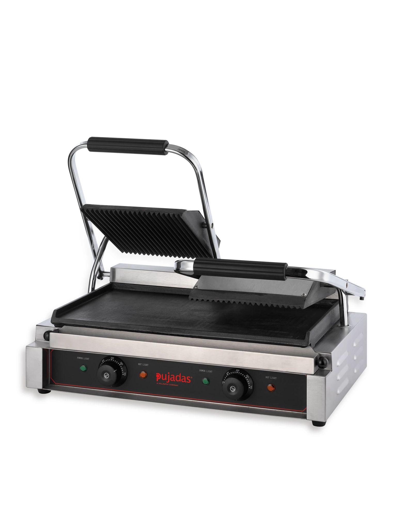 Grill de Contacto Duplo Elétrico, Placas Caneladas, 3600W