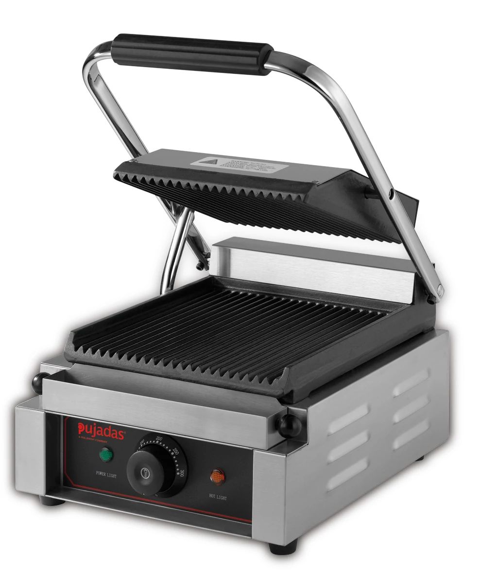 Grelhador de Contacto Elétrico Compacto 1800W Placas Caneladas