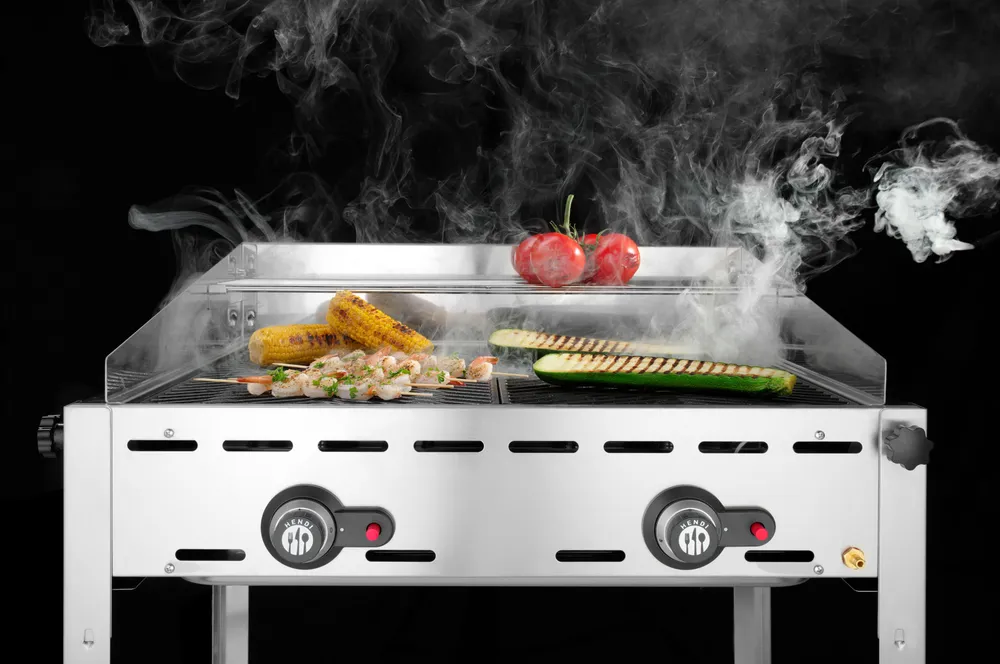 Grelhador a Gás Profissional Hendi Green Fire 11,6kW - 2 Grelhas GN 1/1 Aço Inox