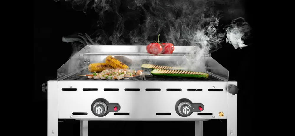Grelhador a Gás Profissional Hendi Green Fire 11,6kW - 2 Grelhas GN 1/1 Aço Inox