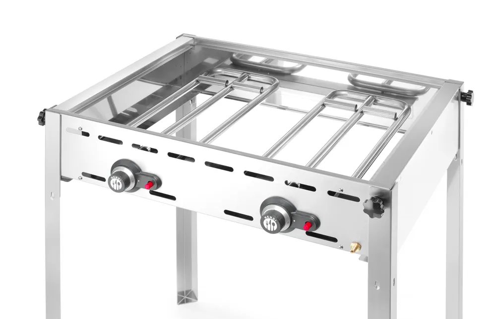 Grelhador a Gás Profissional Hendi Green Fire 11,6kW - 2 Grelhas GN 1/1 Aço Inox