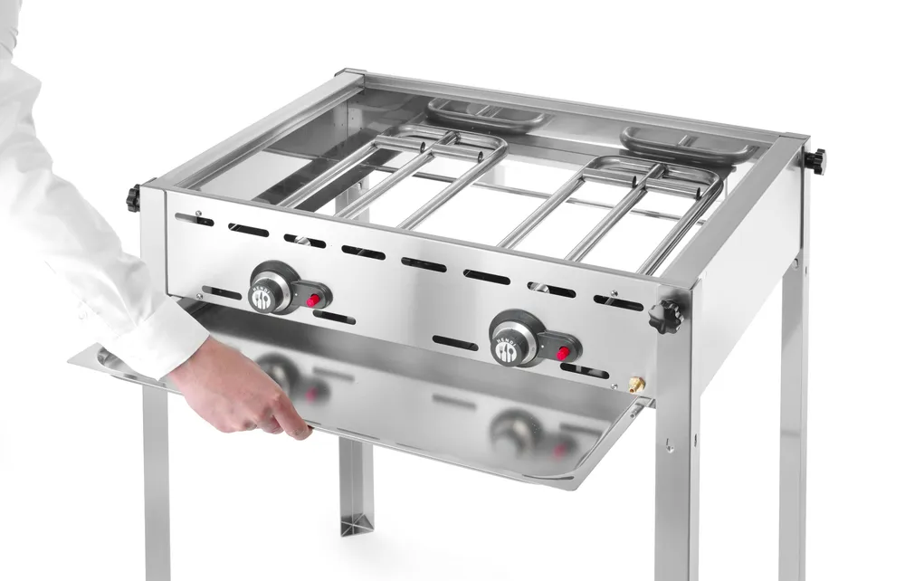 Grelhador a Gás Profissional Hendi Green Fire 11,6kW - 2 Grelhas GN 1/1 Aço Inox