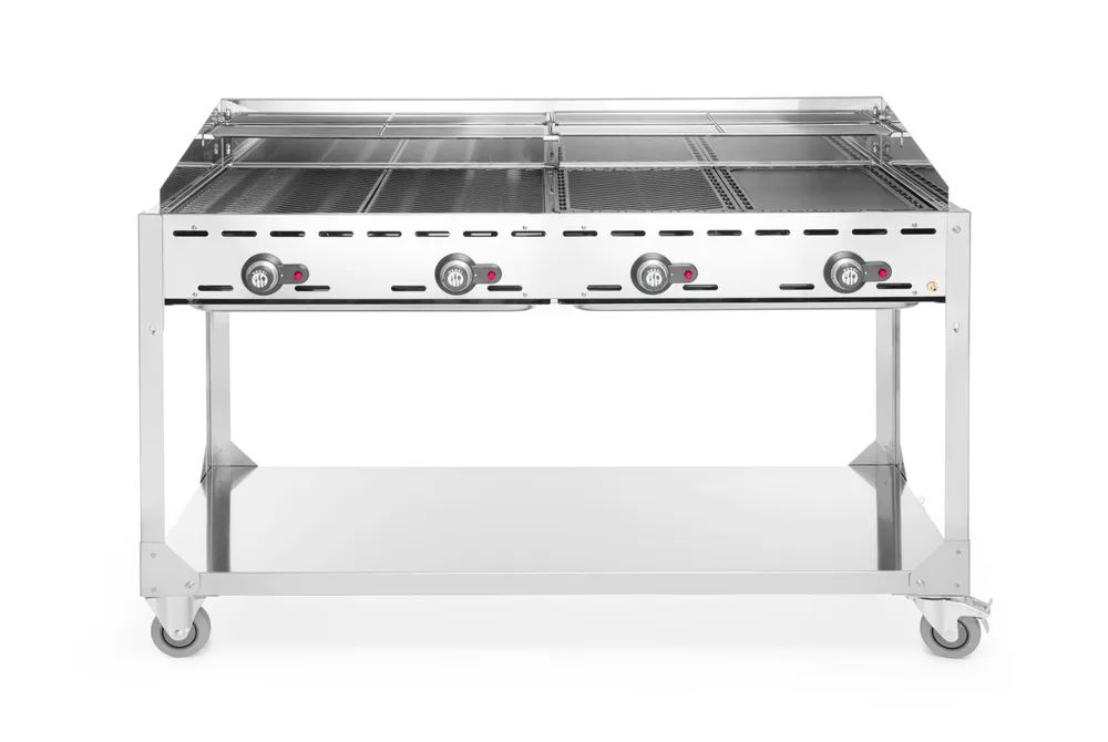Grelhador a Gás Profissional 22kW com Base e Rodas