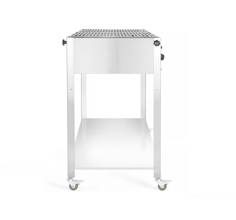 Grelhador a Gás 22kW com 4 Queimadores e Base com Rodas