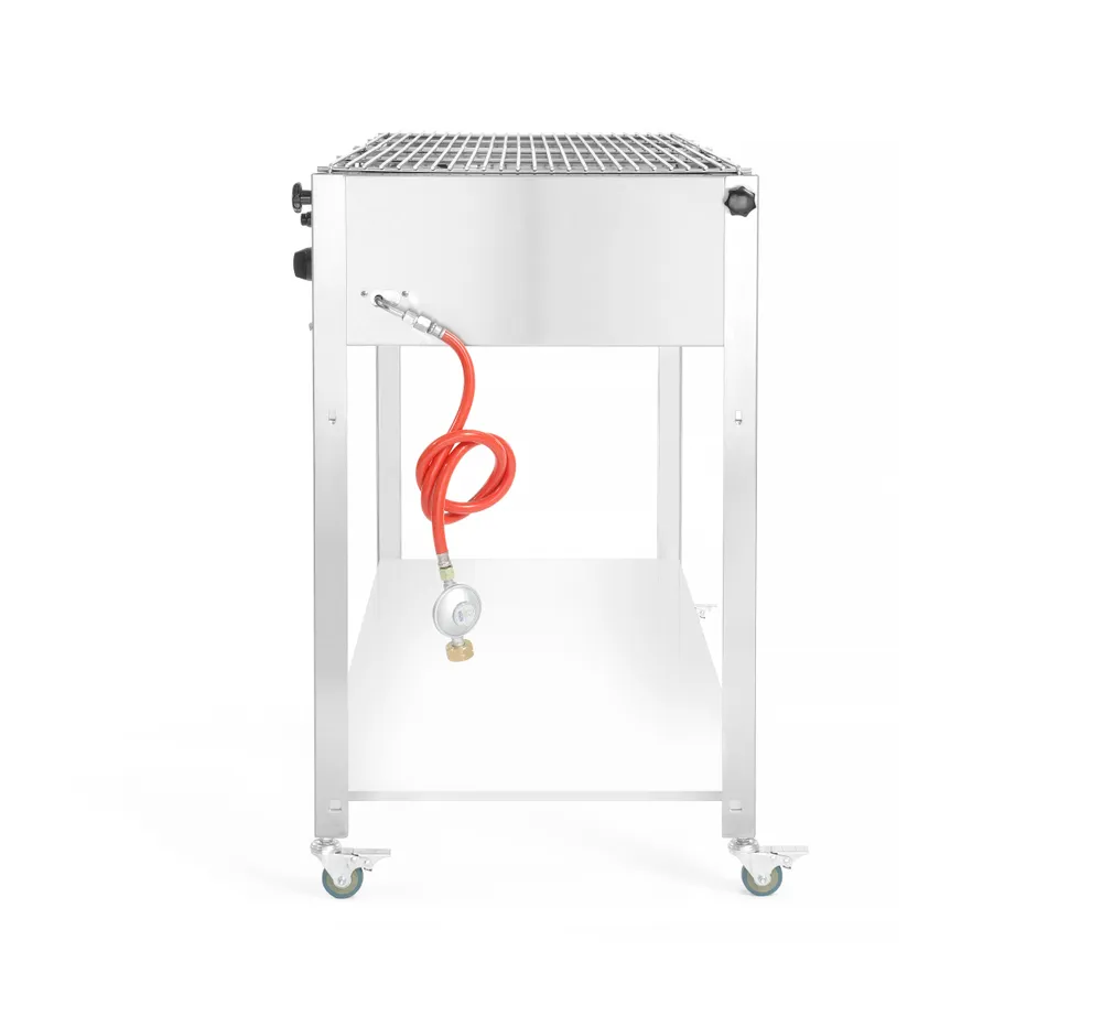 Grelhador a Gás 22kW com 4 Queimadores e Base com Rodas