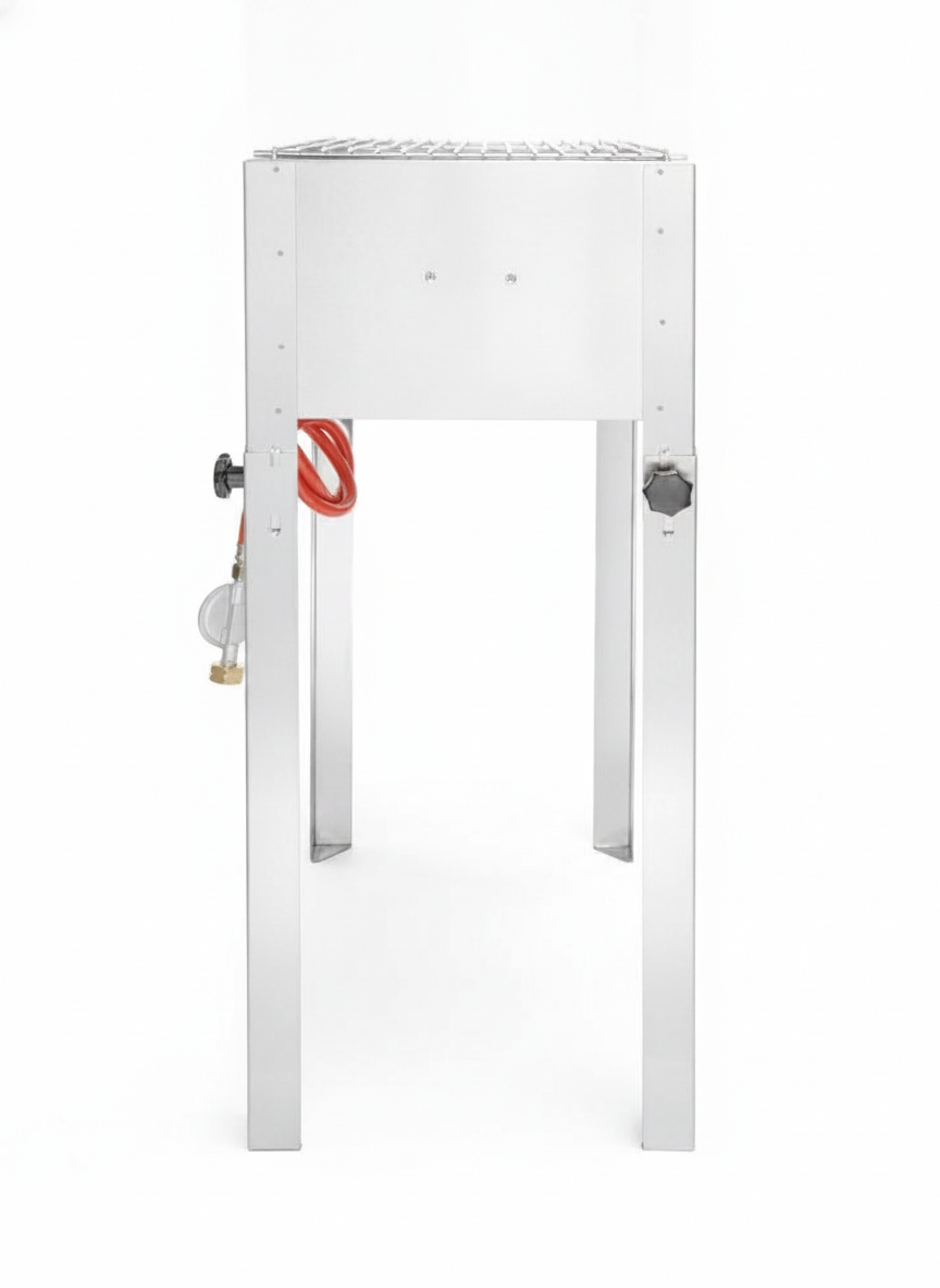 Grelhador a Gás Mini 5,8kW com Grelha Cromada e Frigideira