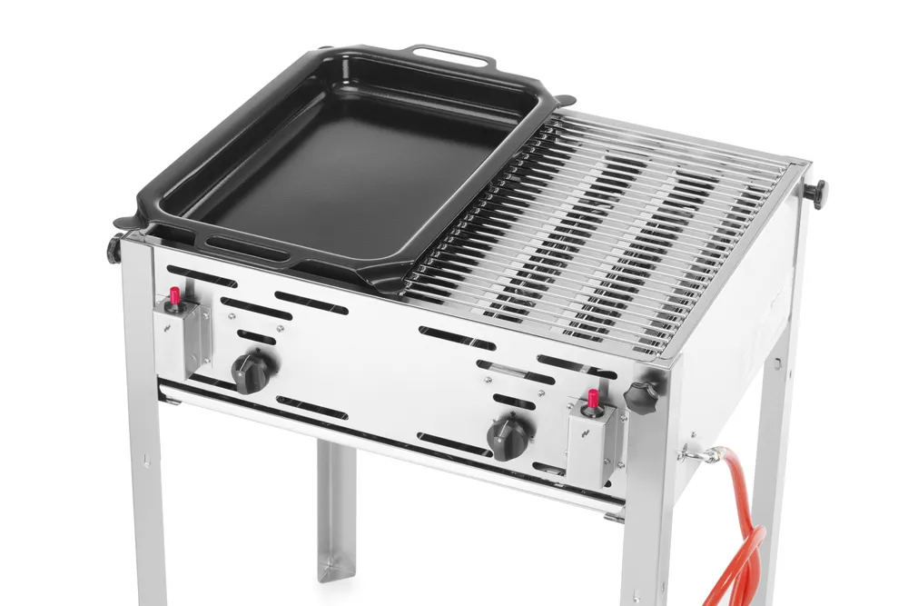 Grelhador a Gás 11,6kW com Grelha e Frigideira 650x540mm